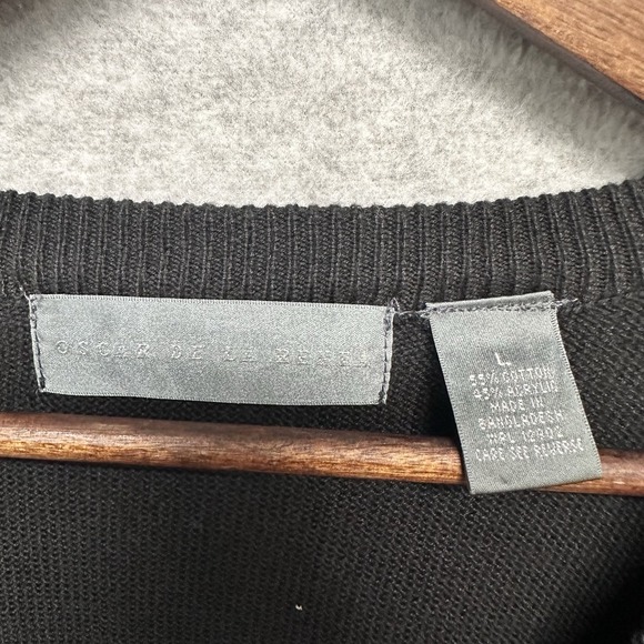 Vtg Oscar De La Renta Mens Sweater Cardigan Size L Button Long Sleeve Cable Knit - Picture 9 of 13